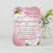 Save the Date rosa Amaryllis (Stehend Vorderseite)