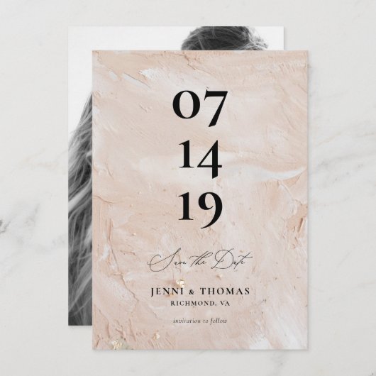 Save the Date rosa Ankündigung (Vorne/Hinten)