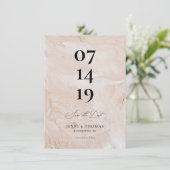 Save the Date rosa Ankündigung (Stehend Vorderseite)