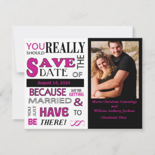 Save the Date (rosa) Ankündigung