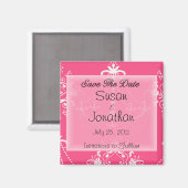 Save the Date rosa Bildrolle Magnet (Vorderseite/Rückseite)