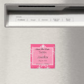 Save the Date rosa Bildrolle Magnet (In Situ (Geschirrspüler))