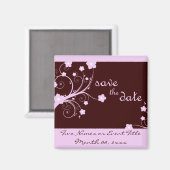 Save the Date: Rosa Blüten: Magnet (Vorderseite/Rückseite)