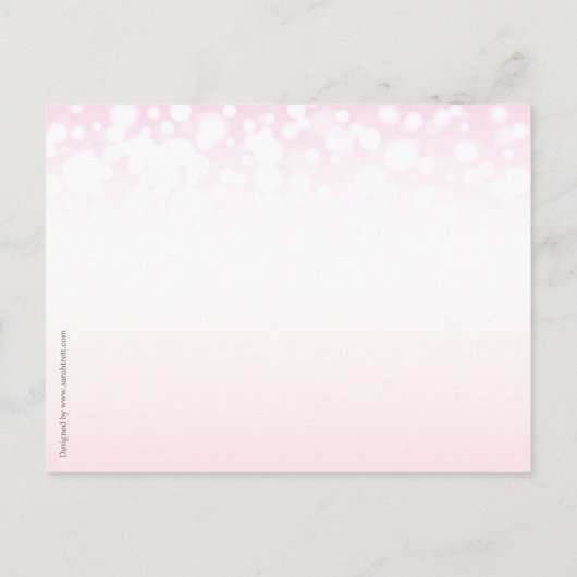 Save the Date rosa Champagnerbläschen Hochzeitskar Ankündigungspostkarte (Rückseite)