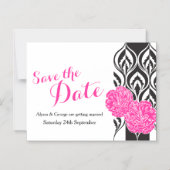Save the Date rosa Dianthus Hochzeit Magneteinladung (Vorderseite)