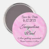 Save the Date Rosa Farbe Weiß Magnet (Vorderseite/Rückseite)