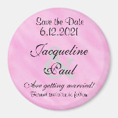 Save the Date Rosa Farbe Weiß Magnet (Vorne)