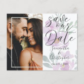 Save the Date Rosa-Foto Hochzeit (Vorderseite)