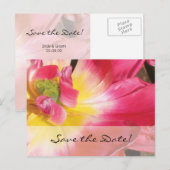 Save The Date! Rosa Gelbe Blume Postkarte (Vorne/Hinten)