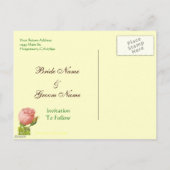Save the Date Rosa Gelbe Vintage Rose Postkarte (Rückseite)