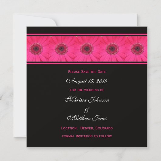 Save the Date — Rosa Gerbera Daisy (Vorderseite)