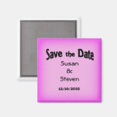 Save the Date rosa Glow Magnet (Vorderseite/Rückseite)