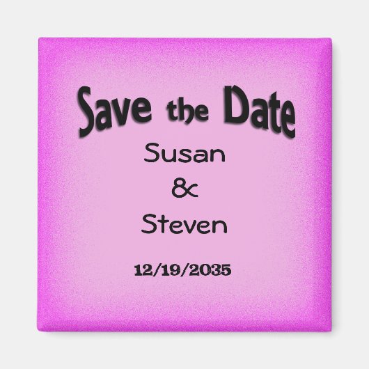 Save the Date rosa Glow Magnet (Vorne)