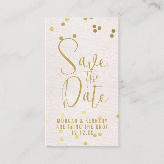 Save the Date Rosa Gold Confetti 100 Karten (Vorderseite)