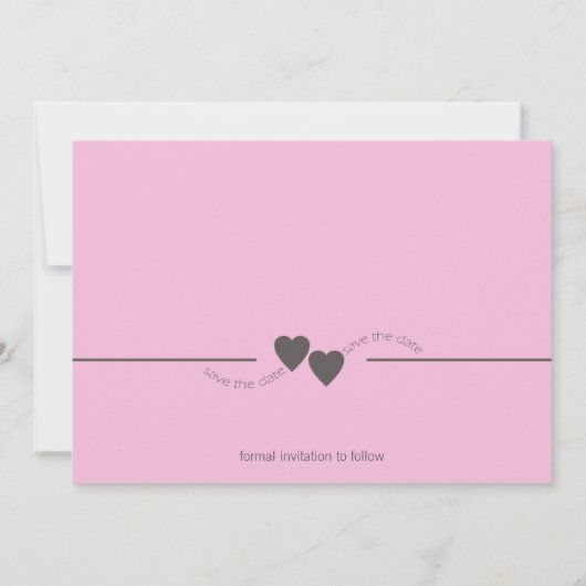 Save the Date rosa Herzen (Rückseite)