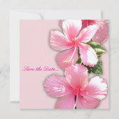 "Save the Date" Rosa Hibiskus Einladung (Vorderseite)