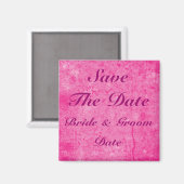 Save the Date rosa Hochzeitsmagnete Magnet (Vorderseite/Rückseite)