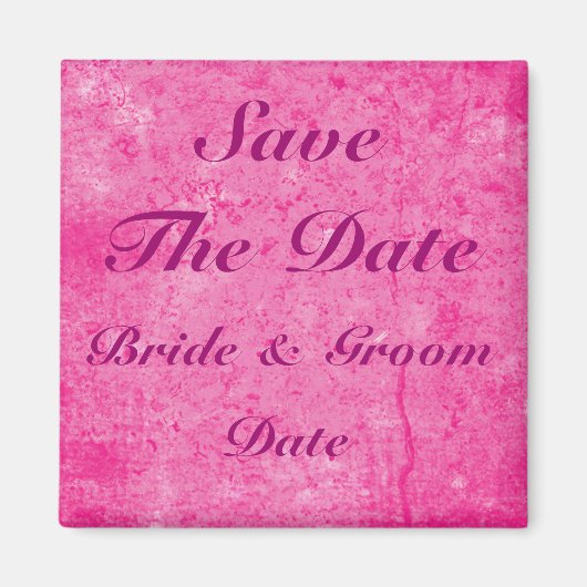 Save the Date rosa Hochzeitsmagnete Magnet (Vorne)