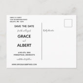 Save the Date rosa Krabapel blühen LIEBE Postkarte (Rückseite)