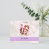 Save the Date rosa Krabapel blühen LIEBE Postkarte (Stehend Vorderseite)