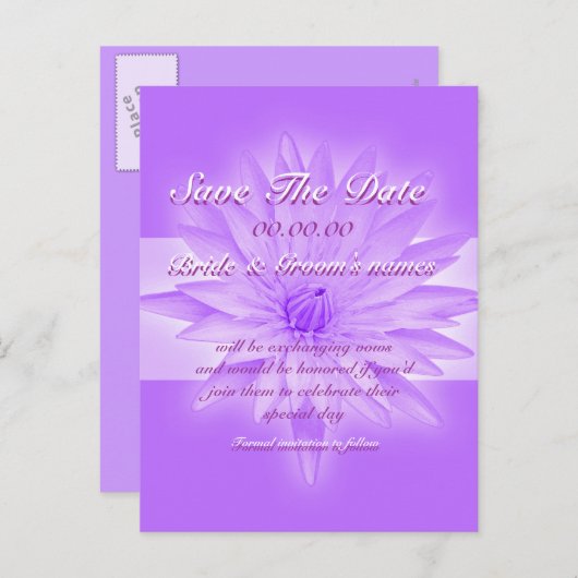 Save the Date rosa Lilie - anpassbare Vorlage (Vorne/Hinten)