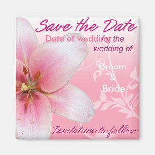 Save the Date rosa Lilie Magnet