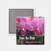 Save the Date, rosa orchide Blume. Magnet (Vorderseite/Rückseite)