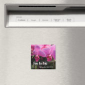 Save the Date, rosa orchide Blume. Magnet (In Situ (Geschirrspüler))