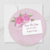 Save the Date rosa Peony (Vorderseite)