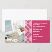 Save the Date rosa Raute Ihr Foto (Vorne/Hinten)