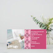 Save the Date rosa Raute Ihr Foto (Stehend Vorderseite)