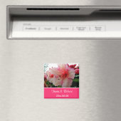 Save the Date, rosa Rhododendron-Blume. Magnet (In Situ (Geschirrspüler))