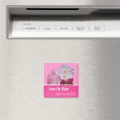 Save the Date, rosa Rhododendron-Blume. Magnet (In Situ (Geschirrspüler))