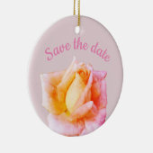 Save the Date rosa Rosen Keramik Ornament (Rechts)