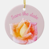 Save the Date rosa Rosen Keramik Ornament (Vorne)