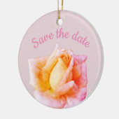 Save the Date rosa Rosen Keramik Ornament (Links)