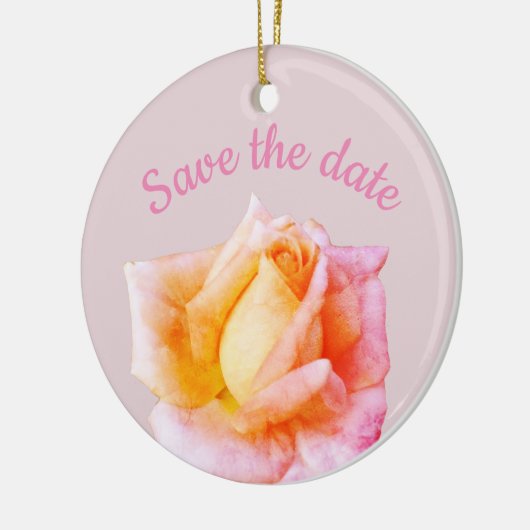 Save the Date rosa Rosen Keramik Ornament (Links)