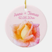 Save the Date rosa Rosen Keramik Ornament (Hinten)