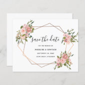 Save the Date rosa Rosengeometrie (Vorne/Hinten)