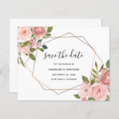 Save the Date rosa Rosengeometrie (Vorne/Hinten)