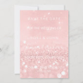 Save the Date Rosa Schwarz Rose Glitzer Mikrofone (Rückseite)