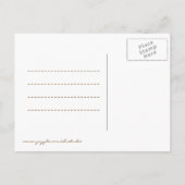 SAVE THE DATE, rosa und braune Postkarte (Rückseite)