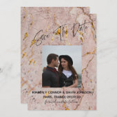 Save The Date |Rosa und Goldmarmor (Vorne/Hinten)