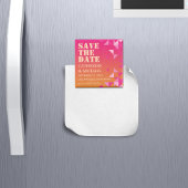Save the Date rosa und orange geometrisch Magnet