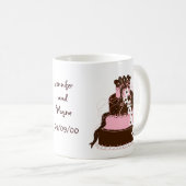 Save the Date Rosa und Schokolade Kaffeetasse (VorderseiteRechts)