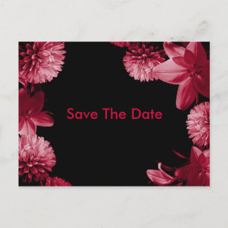 Save the Date rosa und schwarz Ankündigungspostkarte
