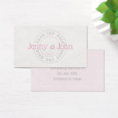 Save the Date rosa-weiße Tastenkarte (Schreibtisch)