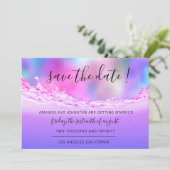 Save the Date rosa Wellen am Strand (Stehend Vorderseite)