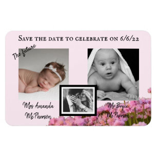 Save the Date rosa wilde Blume Magnet