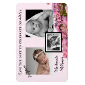 Save the Date rosa wilde Blume Magnet (Vertikal)